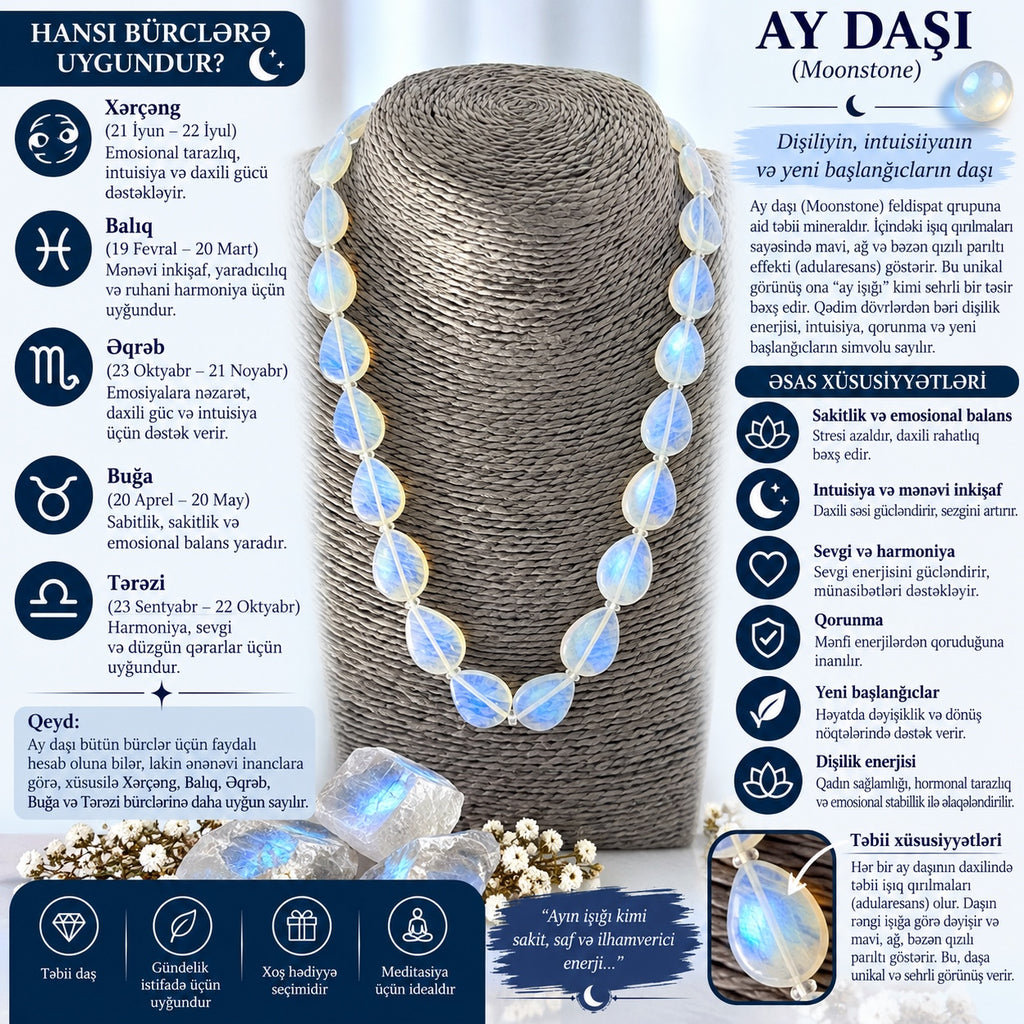 Ay daşı təbii daş xüsusiyyətləri