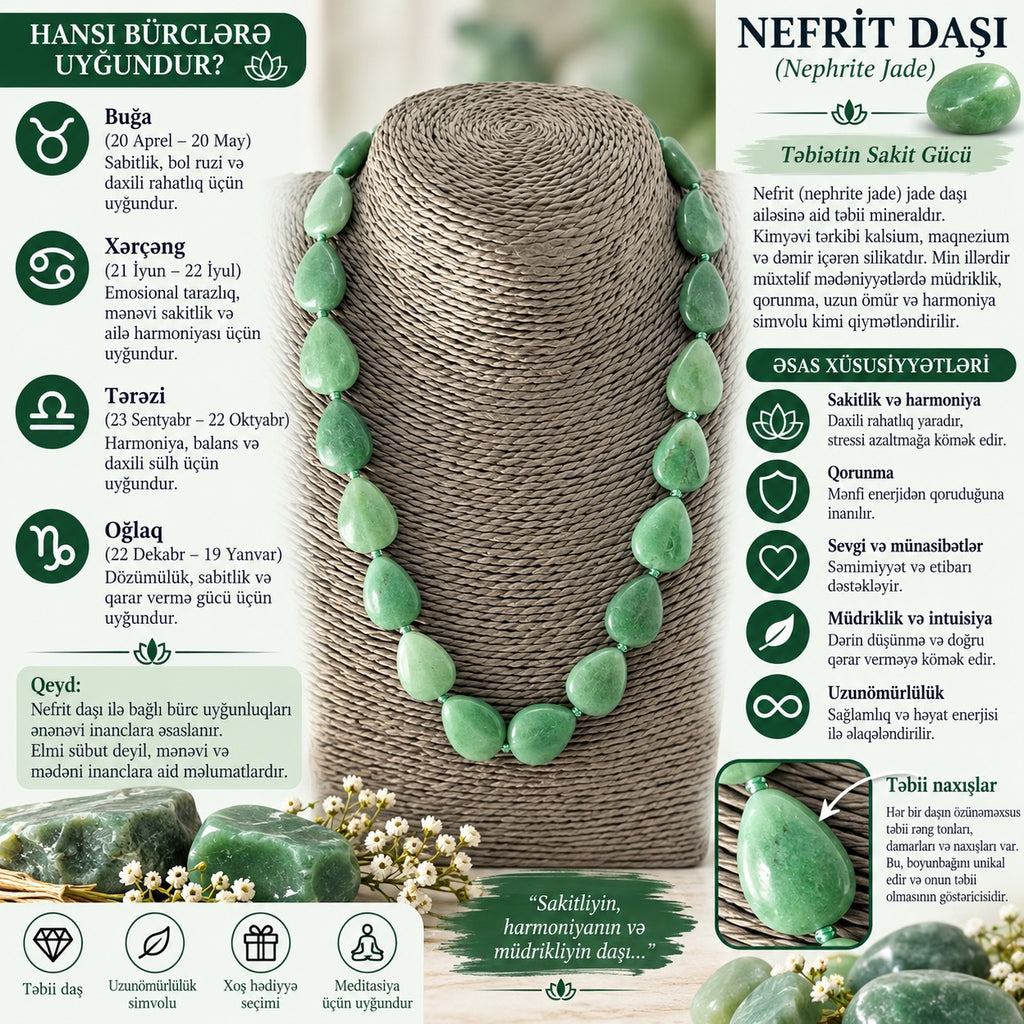 Nefrit daşı təbii daş xüsusiyyətləri